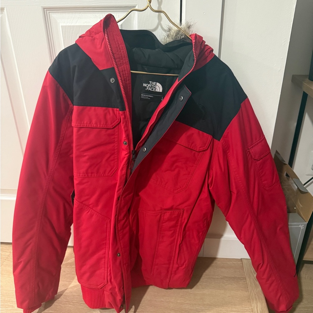 The North Face Vibrant Red and Black Parka